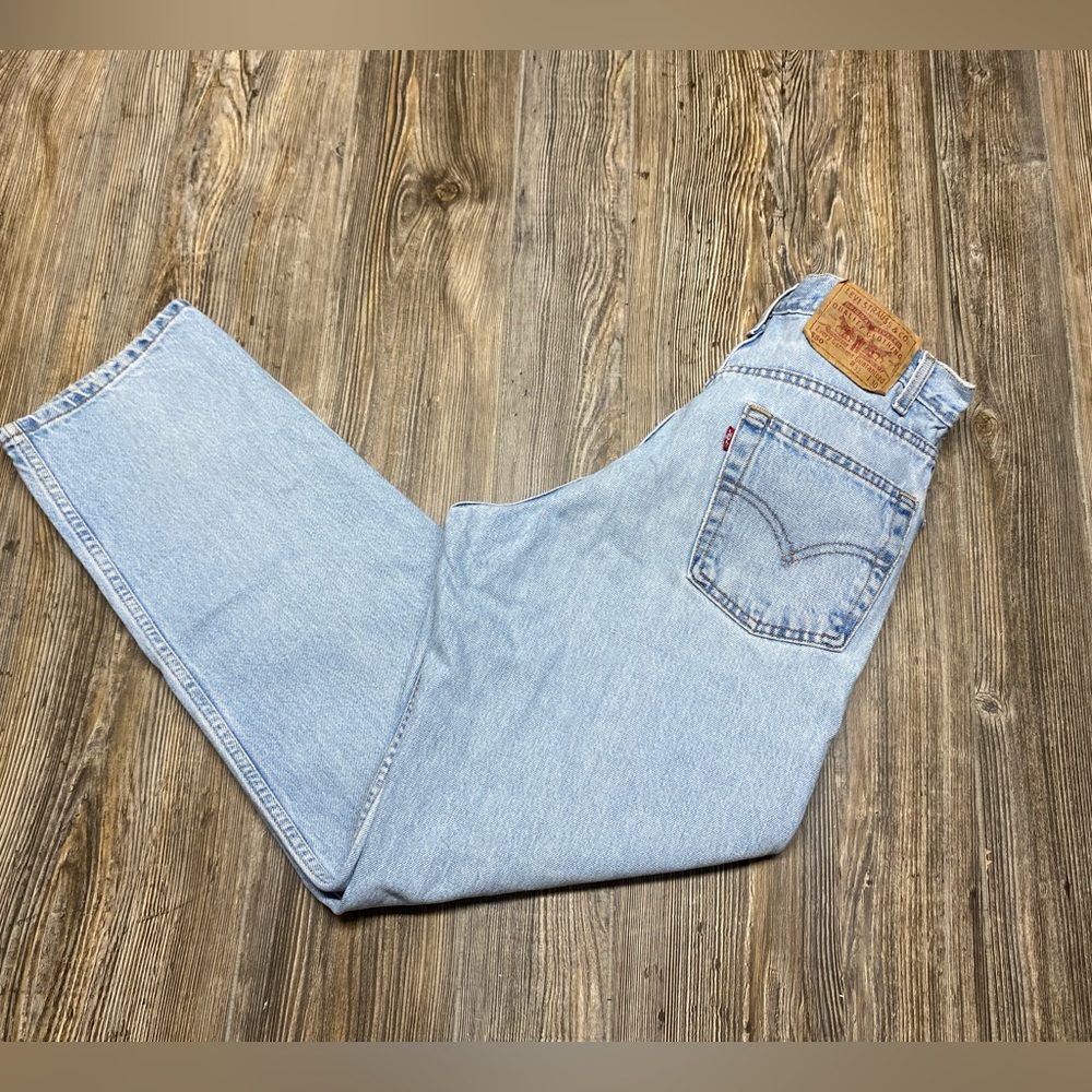 Vintage Levis 550 Jeans 31x 30 90s Stonewash Tapered Blue Red Tab